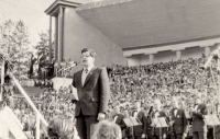 Latvijas Republikas Augstākās Padomes Prezidija priekšsēdētājs A. Gorbunovs. Fotogrāfs T. Rudāns